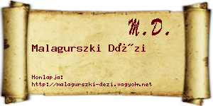 Malagurszki Dézi névjegykártya